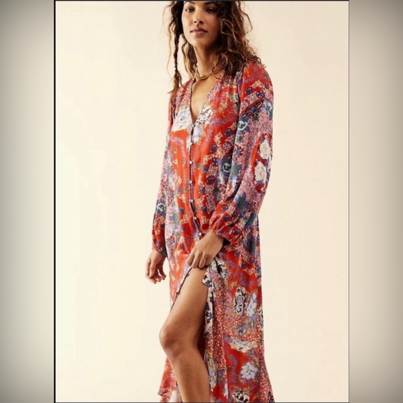 Free people- Marais Printed midi dress - Picture 2 of 5